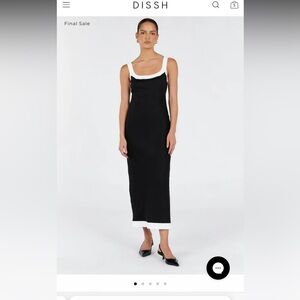 Dissh Black and White Linen Dress Size 2 brand new